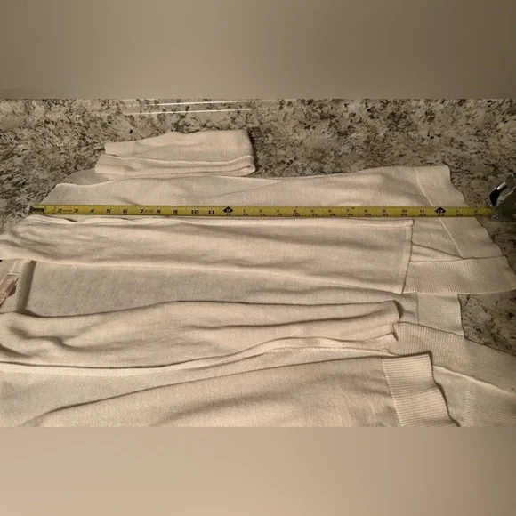 Michael Kors Cream Waterfall Open Front Cardigan Size S - Picture 8 of 9